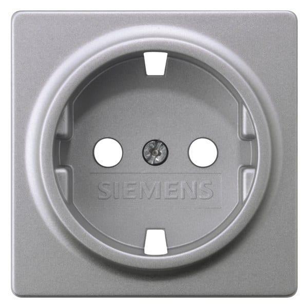SIEMENS - DELTA vita, aluminiummetallic Abdeckungplatte für Schuko-Steckdosen