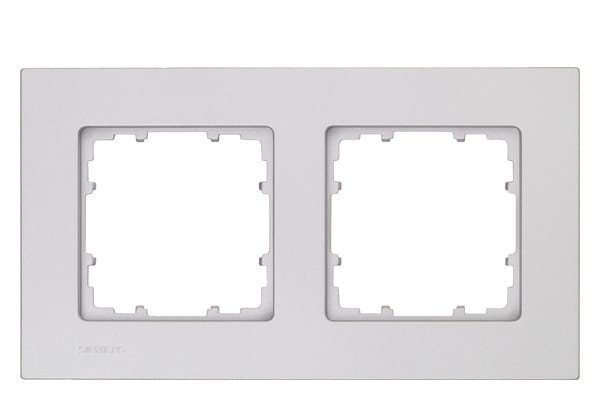 SIEMENS - DELTA miro Kunststoff aluminiummetallic Rahmen 2-fach