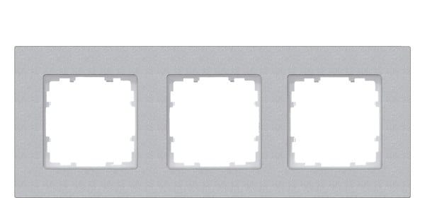 SIEMENS - DELTA miro Kunststoff aluminiummetallic Rahmen 3-fach