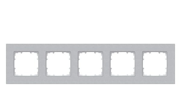 SIEMENS - DELTA miro Kunststoff aluminiummetallic Rahmen 5-fach