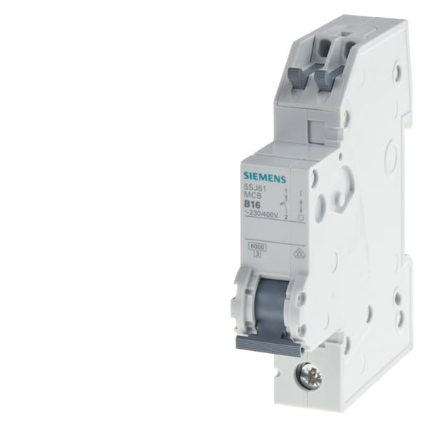 SIEMENS - Leitungsschutzschalter 230/400V 6kA, 1-polig, C, 16A, T=70mm mit schraubenlosen