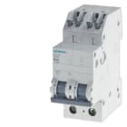 SIEMENS - Leitungsschutzschalter 400V 6kA, 2-polig, C, 16A, T=70mm mit schraubenlosen