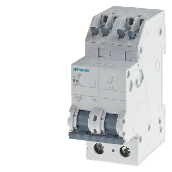 SIEMENS - Leitungsschutzschalter 400V 6kA, 2-polig, C, 13A, T=70mm mit schraubenlosen
