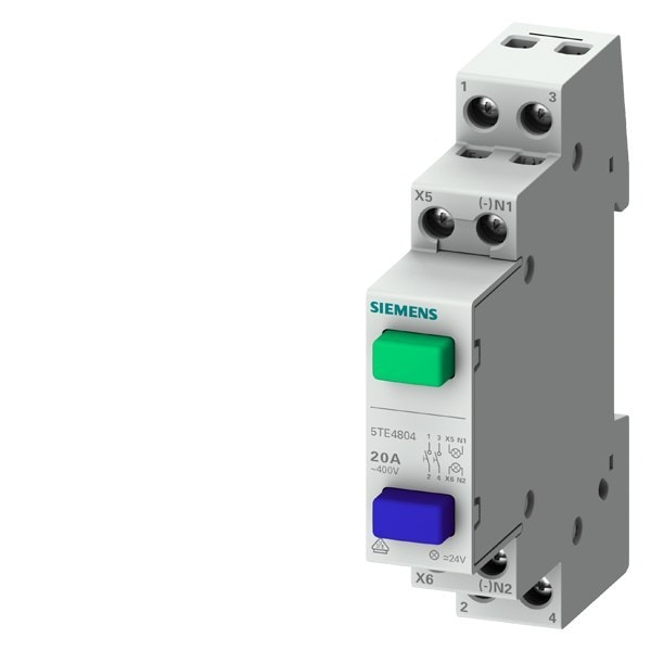 SIEMENS - Taster, 1S+1S 20A, 2 Tasten grün blau ohne Rastfunktion