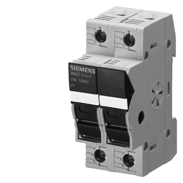 SIEMENS - SENTRON, Zylindersicherungshalter, 10x38 mm, 2-polig, In: 30 A, Ue DC: 1000 V