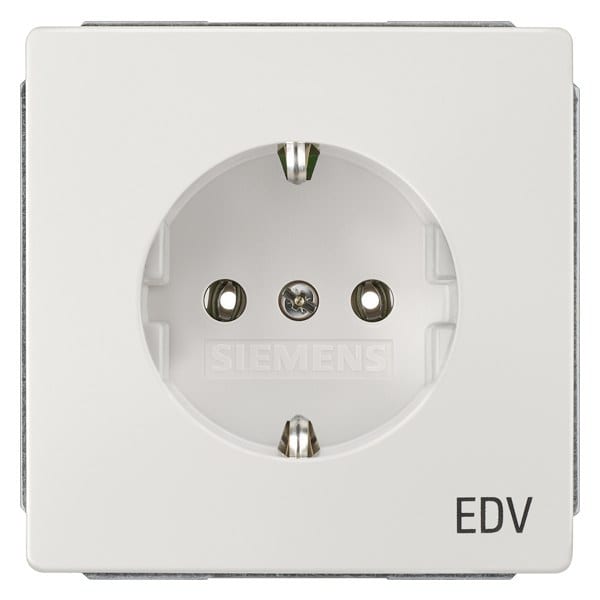 SIEMENS - DELTA style Steckdose mit Bedruckung EDV, platinmetallic