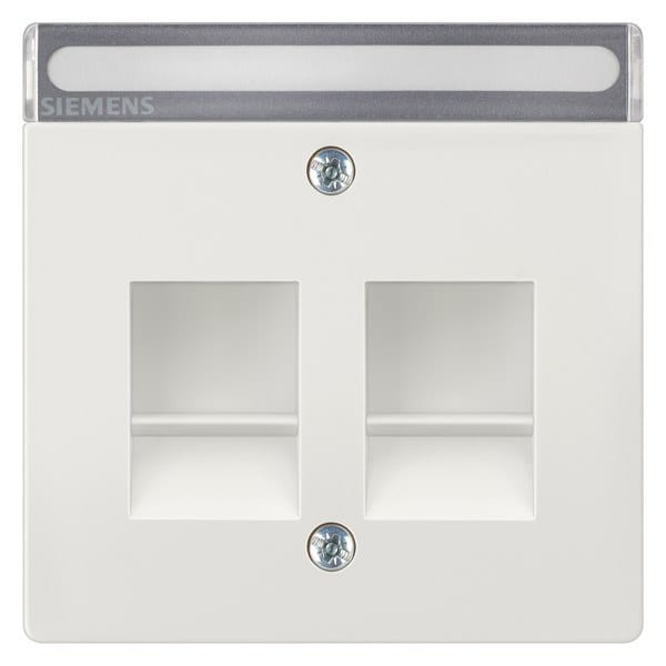 SIEMENS - DELTA style Abdeckplatte für Tragpl. Modular Jack mit Schriftfeld, titanweiß