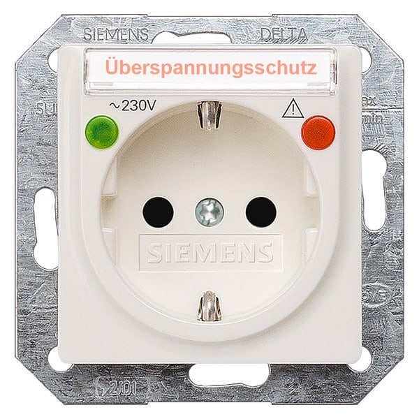SIEMENS - DELTA i-system Steckdose m. Schriftf./Übersp.-Berühr.schutz/Funktionsanz., al...
