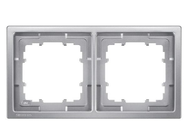 SIEMENS - DELTA style platinmetallic Rahmen 2-fach