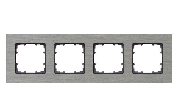 SIEMENS - DELTA miro Aluminium natur Rahmen 4-fach