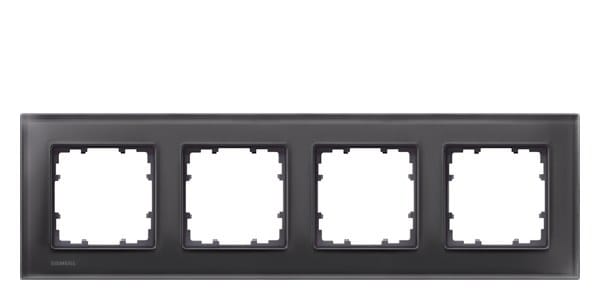 SIEMENS - DELTA miro Glas schwarz Rahmen 4-fach