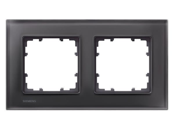 SIEMENS - DELTA miro Glas schwarz Rahmen 2-fach