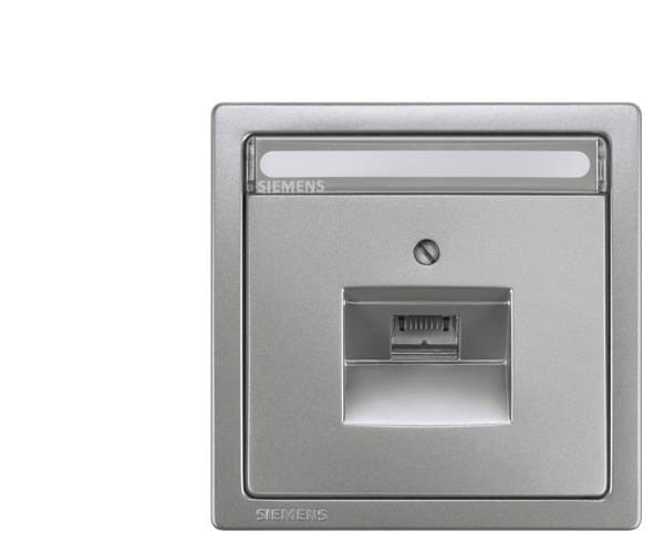 SIEMENS - DELTA style Abdeckplatte für UAE-Anschlussdose mit Schriftfeld, platinmetallic