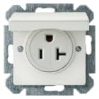 SIEMENS - DELTA i-system NEMA Steckdose mit Klappdeckel 2-polig+E, titanweiß