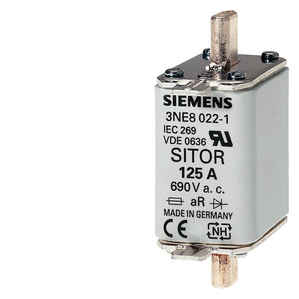 SIEMENS - SITOR-Sicherungseinsatz, mit Messerkontakten, NH00, In: 125 A, aR, Un AC: 690 V