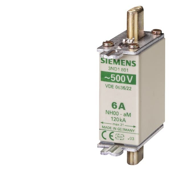 SIEMENS - NH-Sicherungseinsatz, NH000, In: 100 A, aM, Un AC: 500 V, Stirnkennmelder