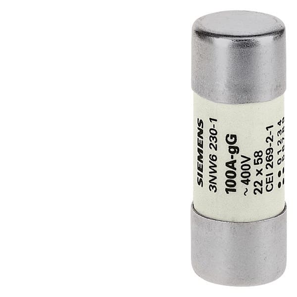 SIEMENS - SENTRON, Zylindersicherungseinsatz, 22x58 mm, 25 A, gG, Un AC: 690 V