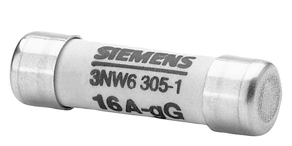 SIEMENS - SENTRON, Zylindersicherungseinsatz, 8x32 mm, 16 A, gG, Un AC: 400 V