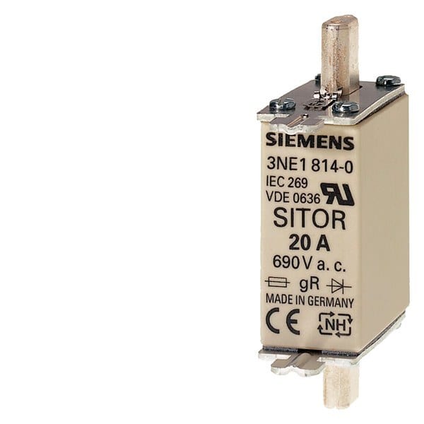 SIEMENS - SITOR-Sicherungseinsatz, mit Messerkontakten, NH000, In: 25 A, gS, Un AC: 690 V