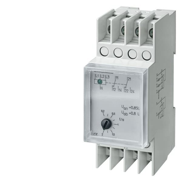 SIEMENS - Spannungsrelais AC 230/400V 2W Kurzzeit 20ms mit Klarsichtkappe