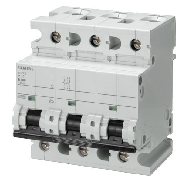 SIEMENS - Leitungsschutzschalter 400V 10kA, 3-polig, B, 100A, T=70mm