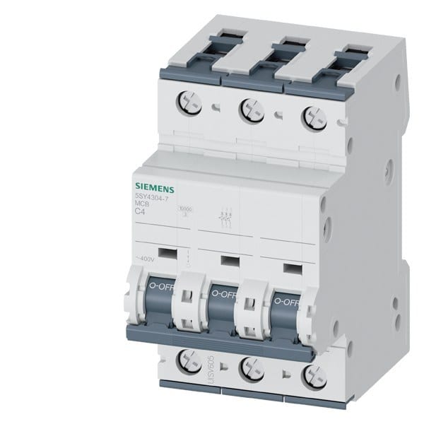 SIEMENS - Leitungsschutzschalter 400V 10kA, 3-polig, C, 4A, T=70mm