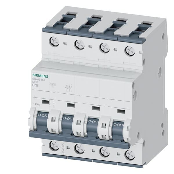 SIEMENS - Leitungsschutzschalter 400V 10kA, 3+N-polig, C, 10A, T=70mm