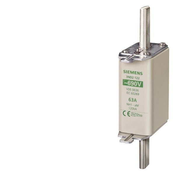 SIEMENS - NH-Sicherungseinsatz, NH1, In: 100 A, aM, Un AC: 690 V, Stirnkennmelder