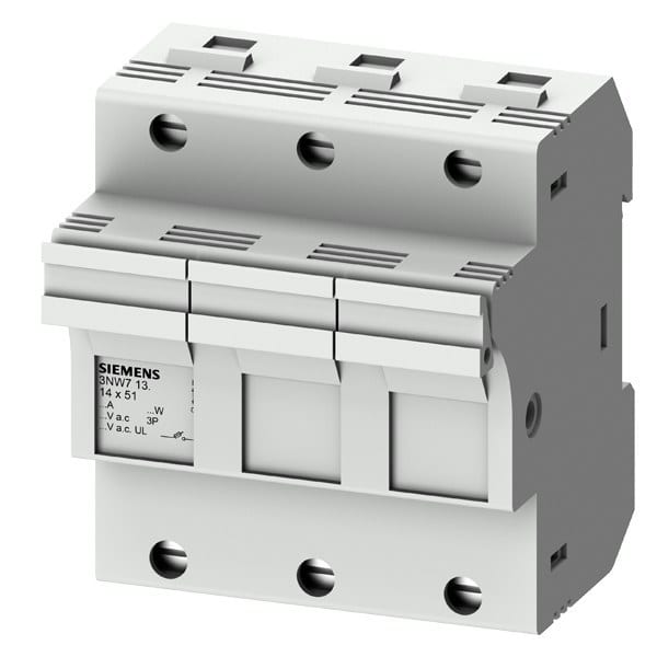 SIEMENS - SENTRON, Zylindersicherungshalter, 14x51 mm, 3-polig, In: 50 A, Un AC: 690 V