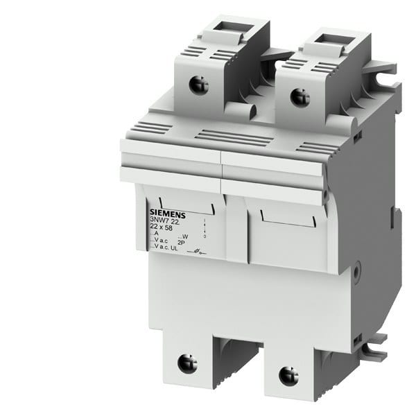SIEMENS - SENTRON, Zylindersicherungshalter, 22x58 mm, 2-polig, In: 100 A, Un AC: 690 V