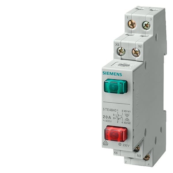 SIEMENS - Taster, 1S+1Ö 20A, 2 Tasten rot grün, LED 230V