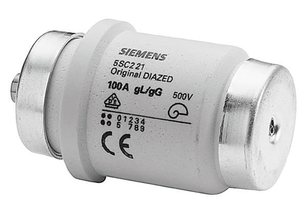 SIEMENS - DIAZED-Sicherungseinsatz 500V für Kabel- und Leitungsschutz gG, Größe DIVH, R1