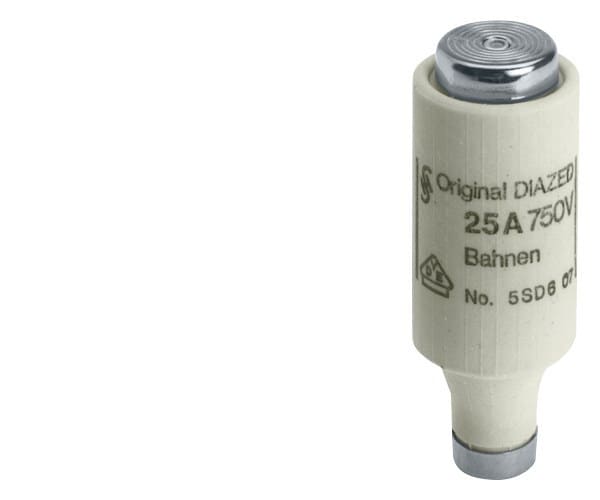 SIEMENS - DIAZED-Sicherungseinsatz 750V Gleichstrom-Bahnanlagenschutz Charakteristik flink
