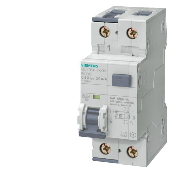 SIEMENS - FI/LS-Schalter, 10 kA, 1P+N, Typ A, 300 mA, C-Char, In: 13 A, Un AC: 230 V
