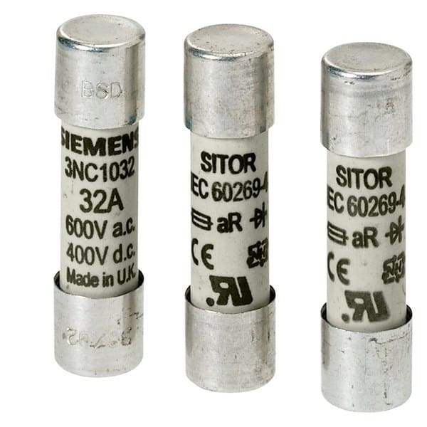 SIEMENS - SITOR-Zylindersicherungseinsatz, 10x38 mm, 25 A, aR, Un AC: 600 V, Un DC: 700 V