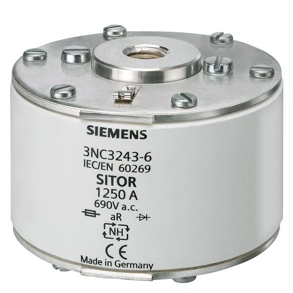 SIEMENS - SITOR-Sicherungseinsatz, mit beidseitigem Innengewinde, NH2, In: 1250 A, aR