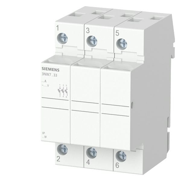 SIEMENS - SENTRON, Zylindersicherungshalter, 8x32 mm, 3-polig, In: 20 A, Un AC: 400 V