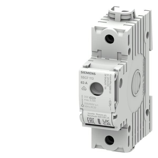 SIEMENS - MINIZED, Lasttrennschalter mit Sicherung, D02, 1-polig, In: 63 A, Un AC: 230 V