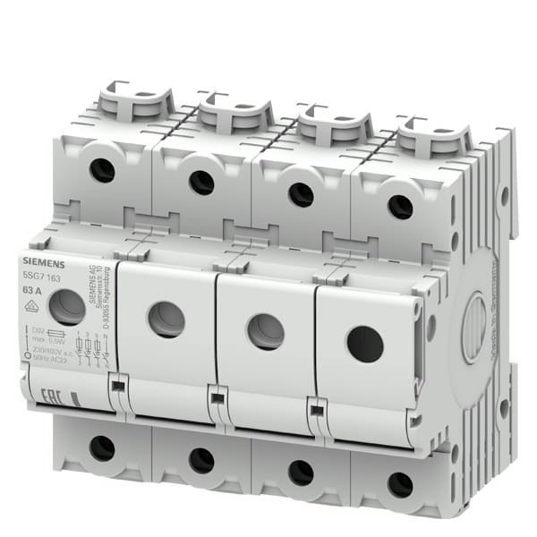 SIEMENS - MINIZED, Lasttrennschalter mit Sicherung, D02, 3P+N, In: 63 A, Un AC: 400 V