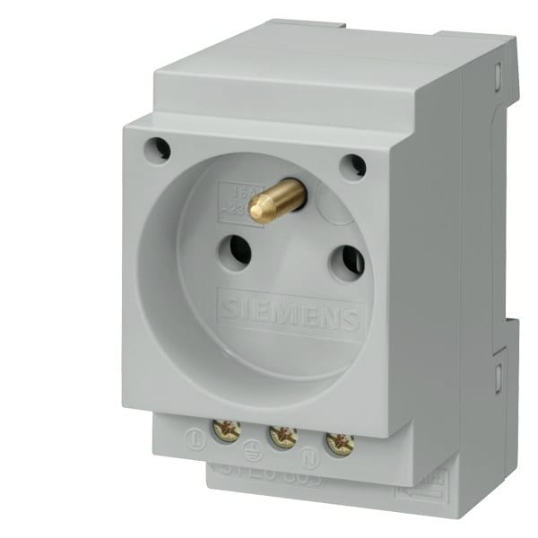 SIEMENS - Steckdose 16A mit Erdungsstift nach CEE 7 für Verteilereinbau