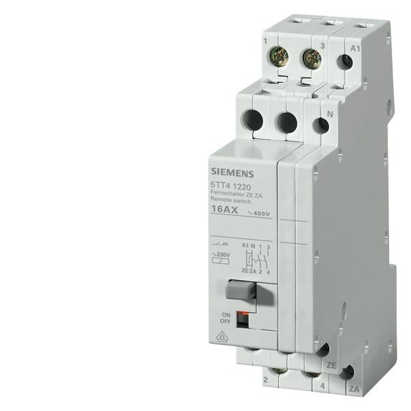 SIEMENS - Fernschalter mit 2 Schließern, mit zentral Ein-aus Funktion Kontakt für AC 230V