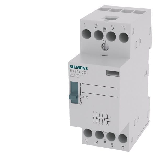 SIEMENS - INSTA-Schütz 0/1-Automatik mit 4 Schließern Kontakt für AC 230V, 400V 25A