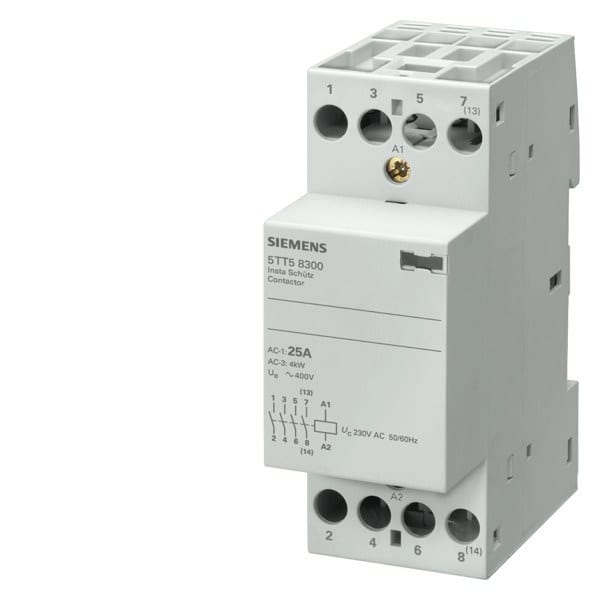 SIEMENS - INSTA-Schütz mit 3 Schließern und 1Ö Kontakt für AC 230V, 400V 25A