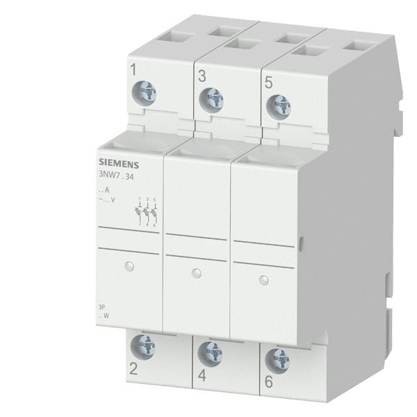 SIEMENS - SENTRON, Zylindersicherungshalter, 8x32 mm, 3-polig, In: 20 A, Un AC: 400 V, LED