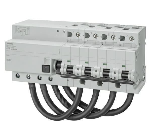 SIEMENS - FI/LS-Schalter, 10 kA, 4P, Typ B+, kurzzeitverzögert K, 300 mA, C-Char, In: 100