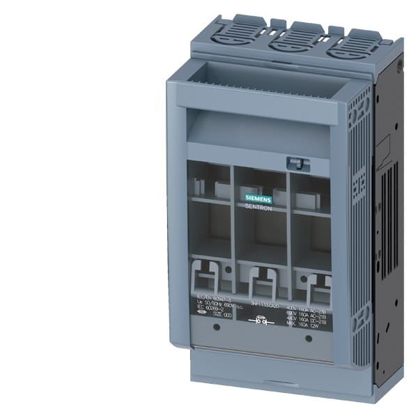 SIEMENS - SENTRON, Sicherungslasttrennschalter 3NP1, 3-polig, NH00, 160 A