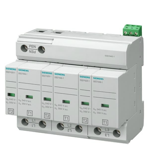 SIEMENS - Kombi-Ableiter Typ 1+2 Anforderungsklasse B+C, UC 350V Schutzbausteine steckbar