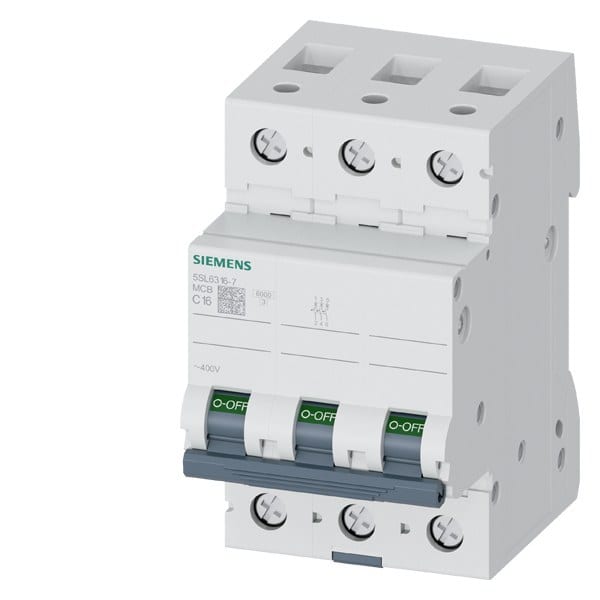 SIEMENS - Leitungsschutzschalter 400V 6kA, 3-polig, C, 16A