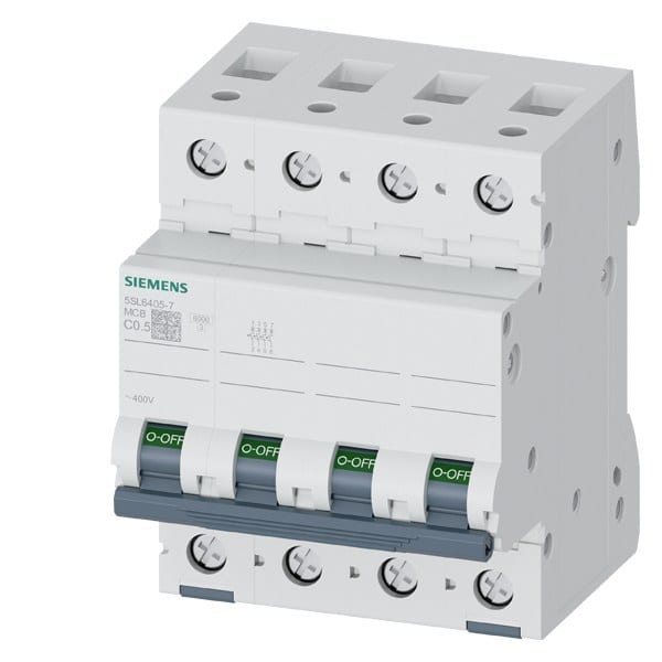 SIEMENS - Leitungsschutzschalter 400V 6kA, 4-polig, C, 0,5A