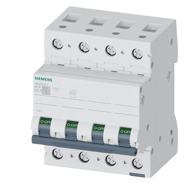 SIEMENS - Leitungsschutzschalter 400V 6kA, 3+N-polig, C, 0,5A